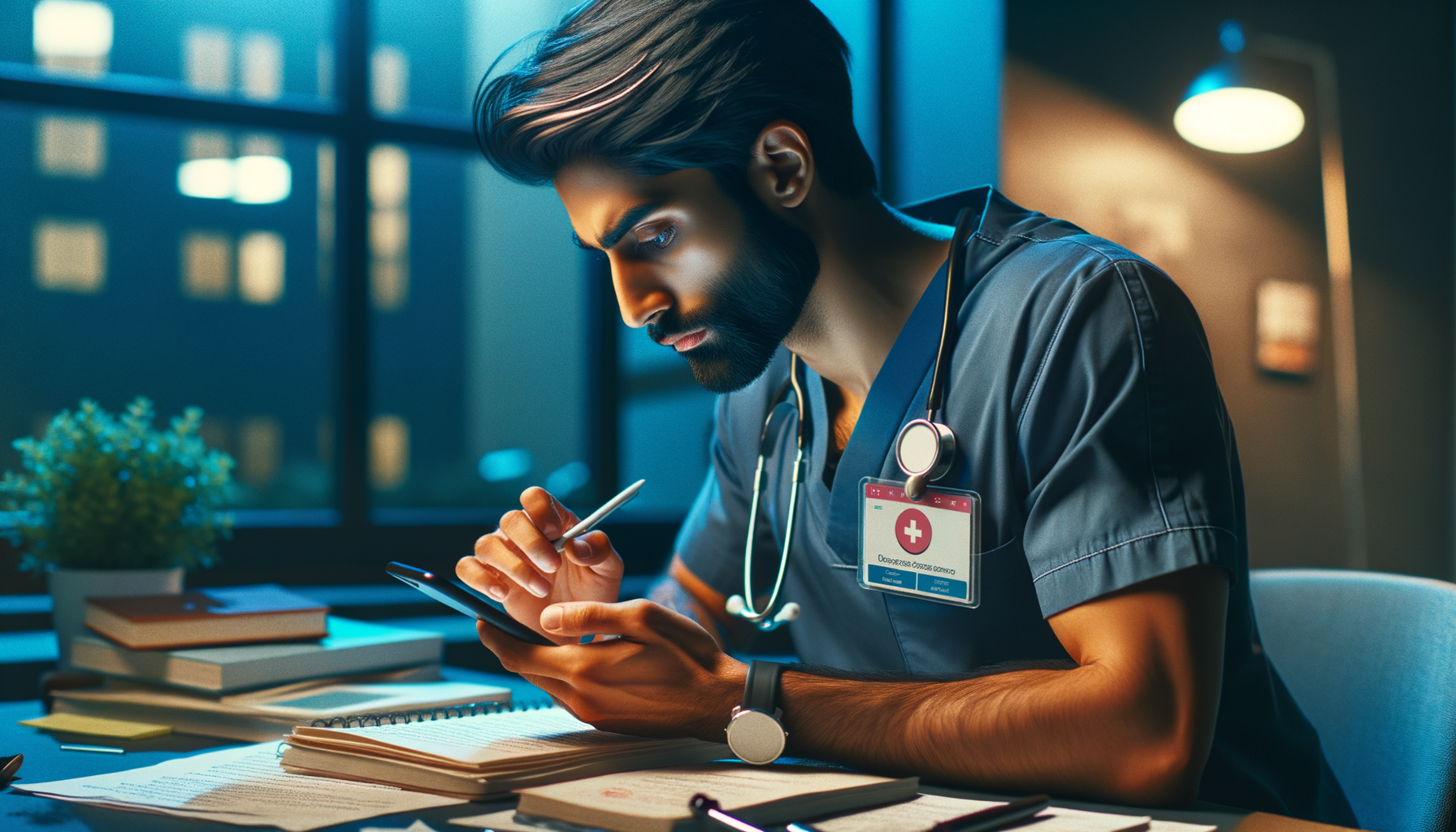 Nursing learner practicing NCLEX questions on mobile